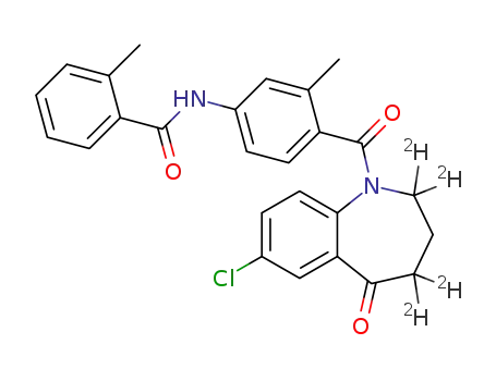 Molecular Structure of 1296212-28-6 (N-(4-(7-chloro-2,3-dihydro-5-oxo-2,2,4,4-tetradeutero-1H-benzo[b]azepine-1-carbonyl)-3-methylphenyl)-2-methylbenzamide)