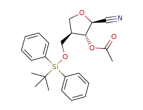 (2S,3R,4R)-4-(((tert-butyldiphenylsilyl)oxy)methyl)-2-cyanotetrahydrofuran-3-yl acetate