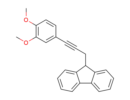 Molecular Structure of 1351407-88-9 (9-(3-(3,4-dimethoxyphenyl)prop-2-ynyl)-9H-fluorene)
