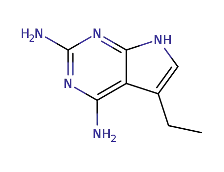 Molecular Structure of 170170-14-6 (2,4-Diamino-5-ethylpyrrolo<2,3-d>pyrimidine)