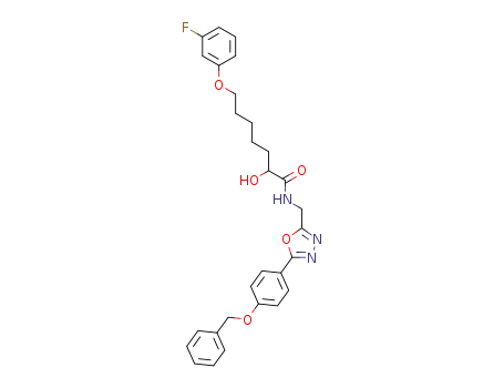 N-((5-(4-(benzyloxy)phenyl)-1,3,4-oxadiazol-2-yl)methyl)-7-(3-fluorophenoxy)-2-hydroxyheptanamide