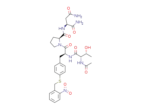Molecular Structure of 1354454-08-2 (Ac-T(4-S-(2-nitrobenzyl)-Phe)PN-NH<sub>2</sub>)