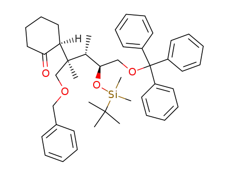 (S)-2-[(1R,2S,3S)-1-Benzyloxymethyl-3-(tert-butyl-dimethyl-silanyloxy)-1,2-dimethyl-4-trityloxy-butyl]-cyclohexanone