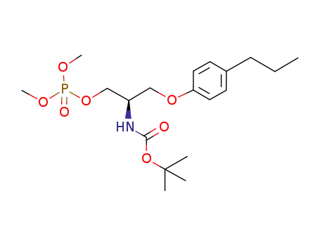 Molecular Structure of 952196-92-8 ((R)-tert-butyl-N-[1-(dimethoxyphosphoryloxy)-3-(4-propylphenoxy)propan-2-yl]carbamate)