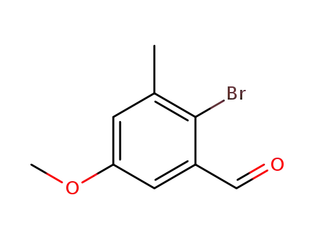 Molecular Structure of 1308649-72-0 (2-bromo-5-methoxy-3-methylbenzaldehyde)