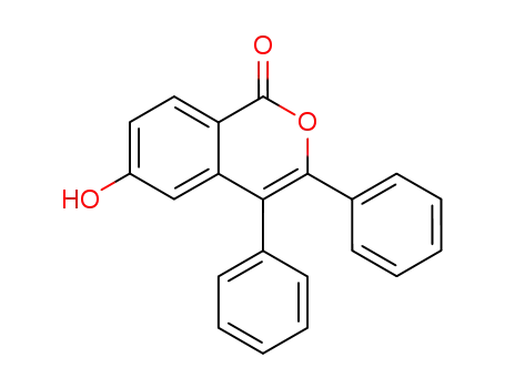 Molecular Structure of 56412-83-0 (1H-2-Benzopyran-1-one, 6-hydroxy-3,4-diphenyl-)