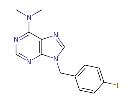 Molecular Structure of 112089-05-1 (9-(4-fluorobenzyl)-N,N-dimethyl-9H-purin-6-amine)