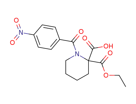 Molecular Structure of 902781-44-6 (2,2-Piperidinedicarboxylic acid, 1-(4-nitrobenzoyl)-, monoethyl ester)