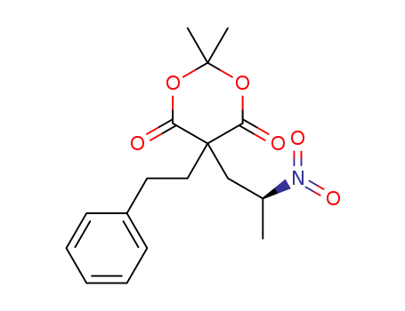 Molecular Structure of 1374824-15-3 ((S)-2,2-dimethyl-5-(2-nitropropyl)-5-phenethyl-1,3-dioxane-4,6-dione)