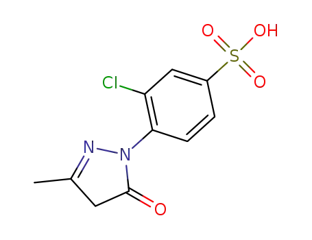 Molecular Structure of 6534-33-4 (3-chloro-4-(5-hydroxy-3-methyl-1H-pyrazol-1-yl)benzenesulfonic acid)