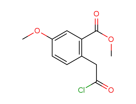 Molecular Structure of 1355049-01-2 (methyl 2-(2-chloro-2-oxoethyl)-5-methoxybenzoate)