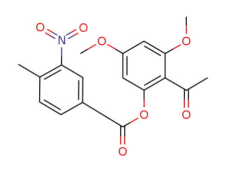 Molecular Structure of 953129-22-1 (4',6'-dimethoxy-2'-(4-methyl-3-nitrobenzoyloxy)acetophenone)