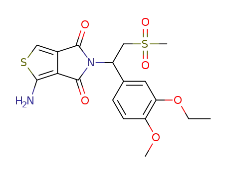 Molecular Structure of 1255908-81-6 (5-(1-(3-ethoxy-4-methoxyphenyl)-2-(methylsulfonyl)ethyl)-1-amino-5H-thiopheno[3,4-c]pyrrole-4,6-dione)