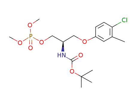 Molecular Structure of 952196-91-7 ((R)-tert-butyl-N-[3-(4-chloro-3-methylphenoxy)-1-(dimethoxyphosphoryloxy)propan-2-yl]carbamate)