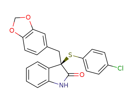 (R)3-(benzo[d][1,3]dioxol-5-ylmethyl)-3-((4-chlorophenyl)thio)indolin-2-one