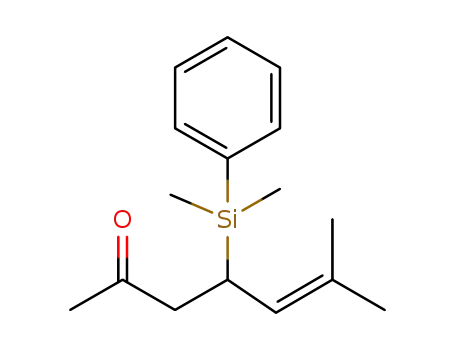 Molecular Structure of 1373360-30-5 (4-(dimethyl(phenyl)silyl)-6-methylhept-5-en-2-one)