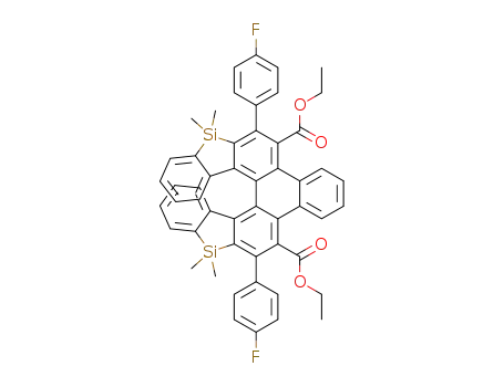 2,7-di-(ethoxycarbonyl)-1,8-di-(4-fluoro)phenyl-9,9,18,18-tetramethyl-9,18-disilaindeno[2,3-c]-indeno[3,2-g]triphenylene