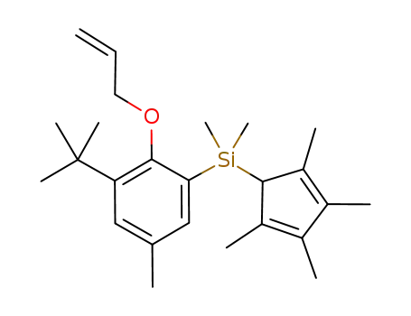 Molecular Structure of 188021-39-8 ([2-(allyloxy)-3-tert-butyl-5-methylphenyl](dimethyl)(2,3,4,5-tetramethylcyclopenta-2,4-dien-1-yl)silane)