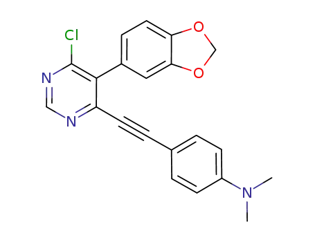 {4-[5-(benzo[1,3]dioxol-5-yl)-6-chloropyrimidin-4-ylethynyl]phenyl}dimethylamine