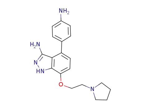 4-(4-aminophenyl)-7-[2-(1-pyrrolidinyl)ethoxy]-1H-indazol-3-amine