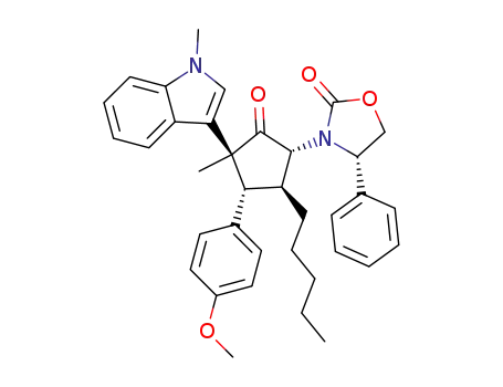 (S)-3-((1R,3S,4R,5S)-4-(4-methoxyphenyl)-3-methyl-3-(1-methyl-1H-indol-3-yl)-2-oxo-5-pentylcyclopentyl)4-phenyloxazolidin-2-one