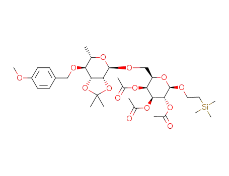 2-(trimethylsilyl)ethyl 2,3-O-isopropylidene-4-O-(4-methoxybenzyl)-α-L-rhamnopyranosyl-(1->6)-2,3,4-tri-O-acetyl-β-D-galactopyranoside