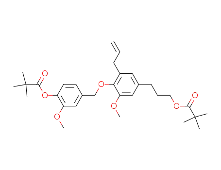 Molecular Structure of 919764-05-9 (Propanoic acid, 2,2-dimethyl-,
3-[4-[[4-(2,2-dimethyl-1-oxopropoxy)-3-methoxyphenyl]methoxy]-3-meth
oxy-5-(2-propen-1-yl)phenyl]propyl ester)