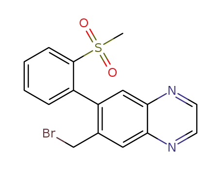 Molecular Structure of 1383677-23-3 (6-(bromomethyl)-7-(2-(methylsulfonyl)phenyl)quinoxaline)