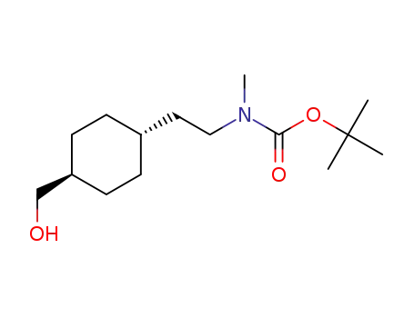 Molecular Structure of 553676-96-3 (Carbamic acid, [2-[trans-4-(hydroxymethyl)cyclohexyl]ethyl]methyl-,
1,1-dimethylethyl ester)