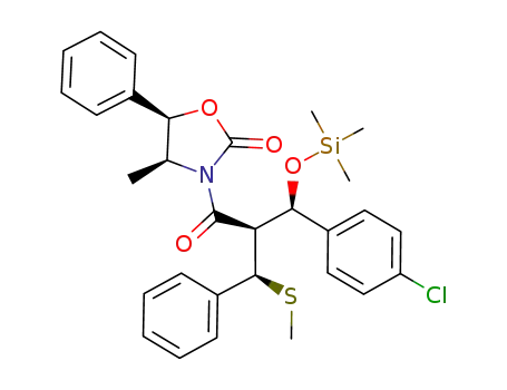 (4S,5R,2'R,3'R,1''R)-3-[3'-(4-chlorophenyl)-2'-(1''-methylsulfanyl-1''-phenylmethyl)-3'-trimethylsilanyloxypropionyl]-4-methyl-5-phenyloxazolidin-2-one