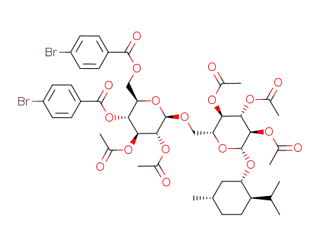 (+)-menthyl 2,3,4-tri-O-acetyl-6-O-[2,3-di-O-acetyl-4,6-bis-O-(4-bromobenzoyl)-β-D-glucopyranosyl]-β-D-glucopyranoside