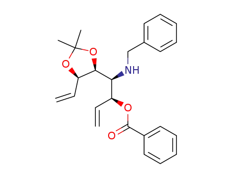 Molecular Structure of 871676-65-2 (1,2,4,7,8-pentadeoxy-3-benzoyl-4-benzylamino-5,6-O-isopropylidene-D-allo-octa-1,7-dienitol)
