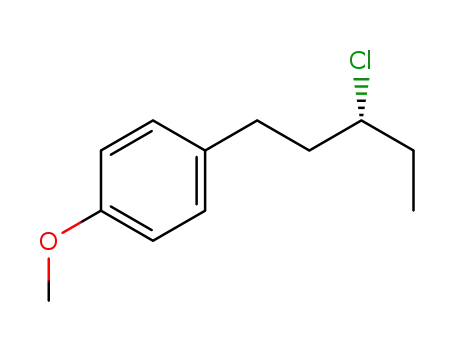 Molecular Structure of 1338073-63-4 ((R)-1-(3-chloropentyl)-4-methoxybenzene)