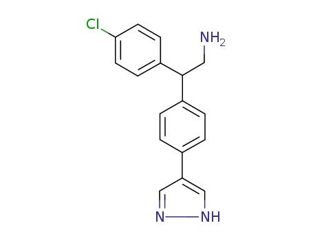 Molecular Structure of 857530-81-5 (Benzeneethanamine, b-(4-chlorophenyl)-4-(1H-pyrazol-4-yl)-)