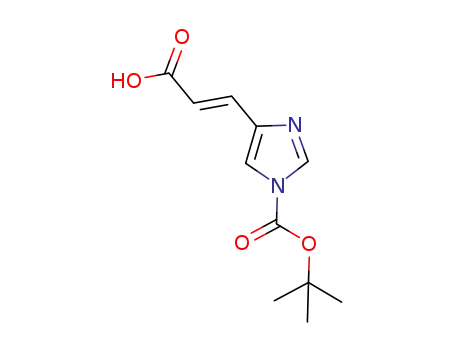 Molecular Structure of 1006066-10-9 (3-(1-tert-butoxycarbonyl-imidazol-4-yl)-acrylic acid)