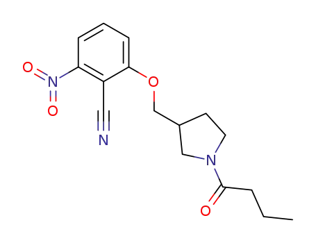 Molecular Structure of 1093205-49-2 (2-nitro-6-((1-butyrylpyrrolidin-3-yl)methoxy)benzonitrile)
