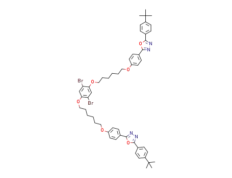 2-(4-6-(5-bromo-4-(6-(4-(5-(4-(2-bromopropan-2-yl)phenyl)-(1,3,4-oxadiazol-2-yl)phenoxy)hexyloxy)-2-methylphenoxy)hexyloxy)phenyl)-5-(4-tert-butylphenyl)-1,3,4-oxadizaole