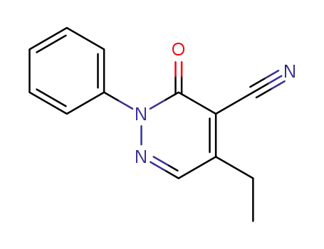 Molecular Structure of 924310-00-9 (4-Pyridazinecarbonitrile, 5-ethyl-2,3-dihydro-3-oxo-2-phenyl-)