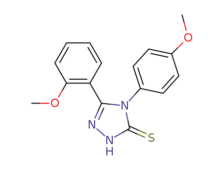 Molecular Structure of 483283-17-6 (5-(2-METHOXYPHENYL)-4-(4-METHOXYPHENYL)-4H-1,2,4-TRIAZOLE-3-THIOL)