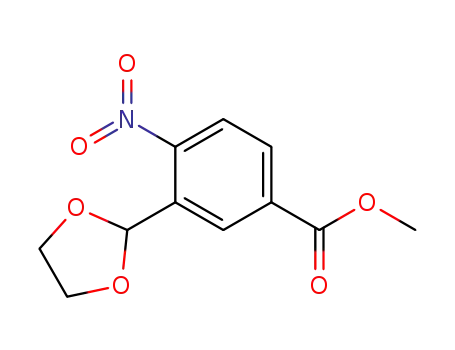 Molecular Structure of 929897-33-6 (methyl 3-(1,3-dioxolan-2-yl)-4-nitrobenzoate)