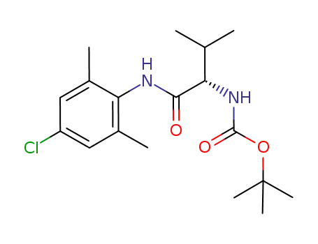 Molecular Structure of 936628-00-1 ((-)-(S)-N<sup>2</sup>-(tert-butoxycarbonyl)-N<sup>1</sup>-(4-chloro-2,6-dimethylphenyl)valinamide)
