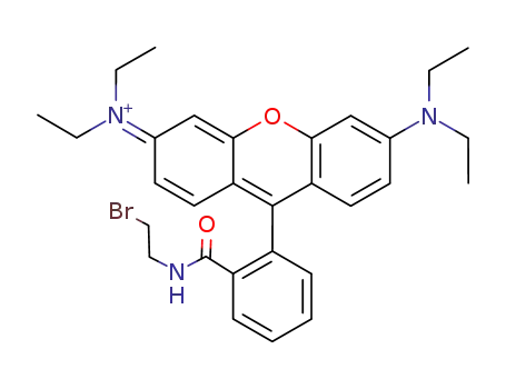 Molecular Structure of 917865-67-9 ({9-[2-(2-bromo-ethylcarbamoyl)-phenyl]-6-diethylamino-xanthen-3-ylidene}-diethyl-ammonium)
