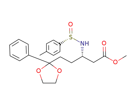 (Ss,3S)-(+)-methyl N-(p-toluenesulfinyl)-3-amino-5-(2-phenyl-1,3-dioxolan-2-yl)pentanoate