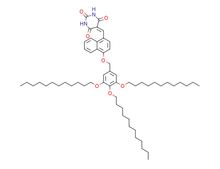 Molecular Structure of 1393356-54-1 (5-[(4-{[3,4,5-tris(n-dodecyloxy)benzyl]oxy}naphthalen-1-yl)methylene]pyrimidine-2,4.6(1H,3H,5H)-trione)