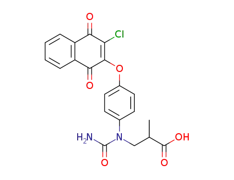 3-[N-(aminocarbonyl)-N-[4-(3-chloro-1,4-dihydro-1,4-di-oxonaphthalen-2-yloxy)phenyl]amino]-2-methylpropanoic acid