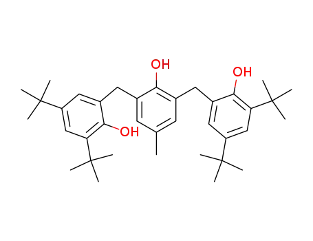 Molecular Structure of 50379-00-5 (Phenol,
2,6-bis[[3,5-bis(1,1-dimethylethyl)-2-hydroxyphenyl]methyl]-4-methyl-)