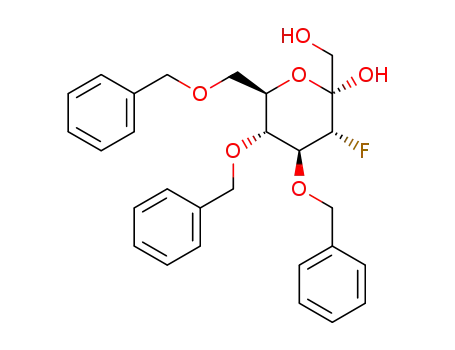 4,5,7-tri-O-benzyl-3-deoxy-3-fluoro-α-D-gluco-hept-2-ulopyranose