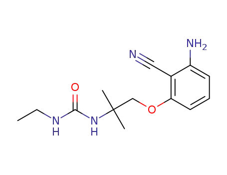 Molecular Structure of 1093206-35-9 (1-(1-(3-amino-2-cyanophenoxy)-2-methylpropan-2-yl)-3-ethylurea)
