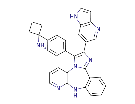 1-{4-[2-(1H-pyrrolo[3,2-b]pyridin-6-yl)-9H-imidazo[1,2-d]pyrido[2,3-b][1,4]benzodiazepin-3-yl]phenyl}cyclobutanamine