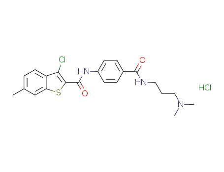 6-methyl-2-{N-[4-N-(3-dimethylamino)propyl]carbamoyl}-3-chlorobenzo[b]thiophene anilide hydrochloride
